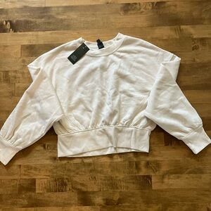 White cropped crewneck